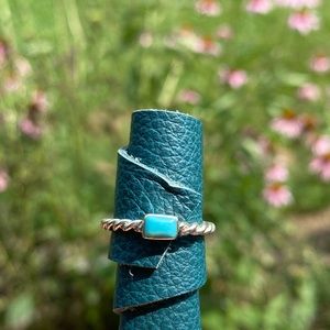 Genuine Turquoise and Sterling Silver Ring- size 6
